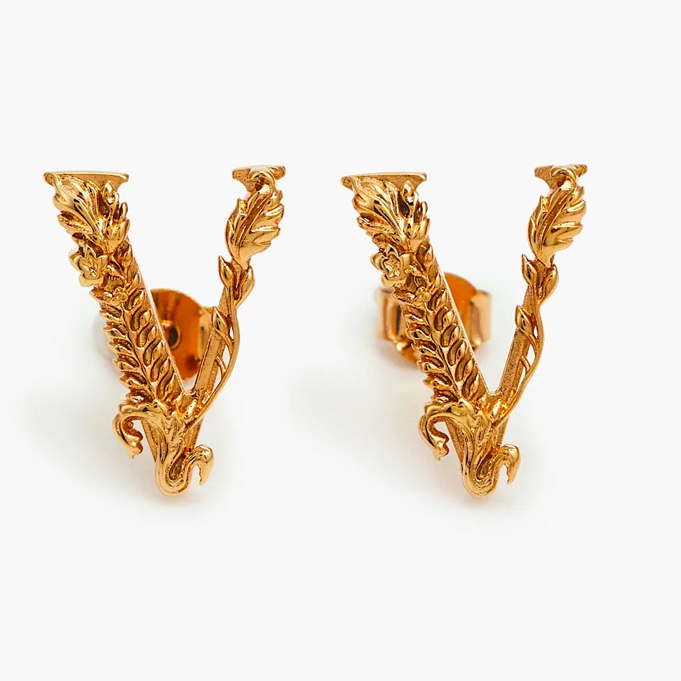 Versace Virtus Earrings In Gold